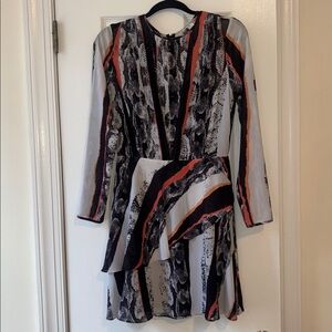 Reiss Multicolor Long Sleeve chiffon Dress